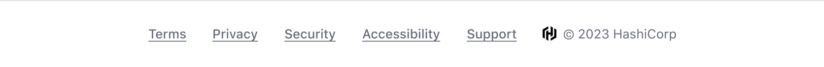 Example of the App Footer with legal links only